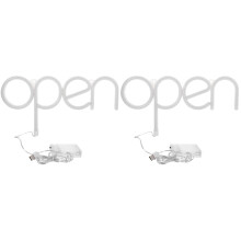 2Pcs Red LED Neon Open Sign Lamp PVC for Bar Room Decoration