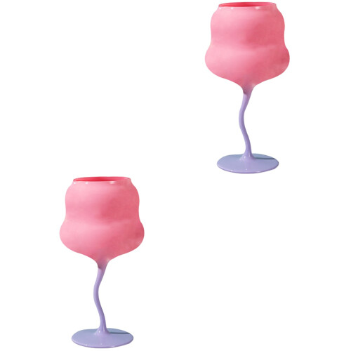 2Pcs Pink Crystal Goblet Reusable Drinking Cups for Parties 1