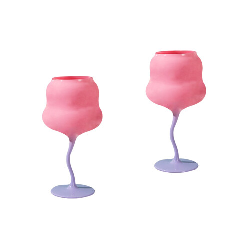 2Pcs Pink Crystal Goblet Reusable Drinking Cups for Parties 2