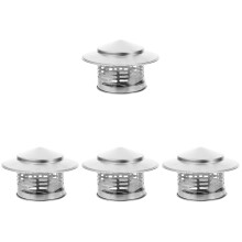 4Pcs Silver Steel Chimney Caps Rainproof Bird Guard for Chimney Flue