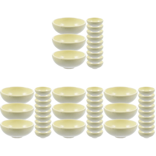 48Pcs Durable Plastic Mini Bowls White Tiny Bowls for Dolls House