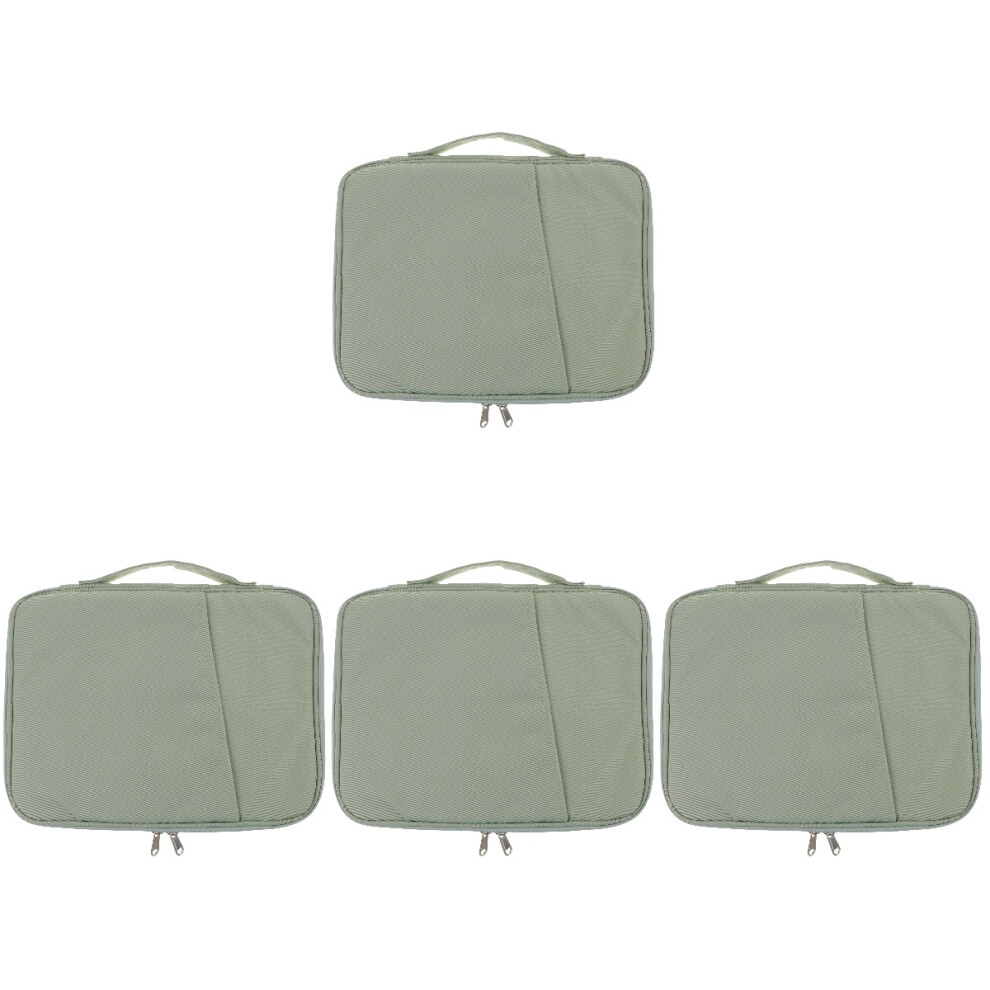 4Pcs Portable Tablet Carrying Bag Nylon Case With Handle Green 3721130135109