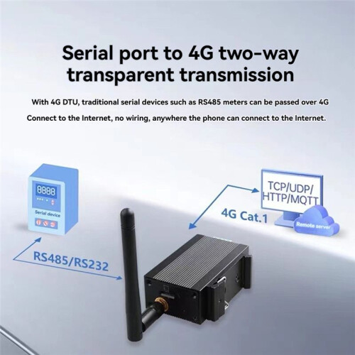 4G DTU Wireless Module, RS485/232 Serial Port, Full Netcom Transparent Communication A