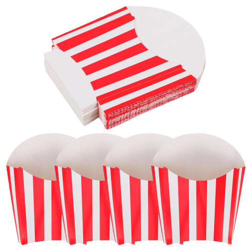 100Pcs Portable Paper Popcorn Buckets Paperboard Snack Containers 1