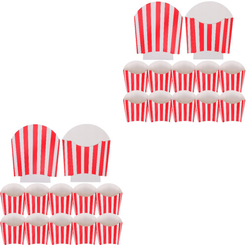 100Pcs Portable Paper Popcorn Buckets Paperboard Snack Containers 2