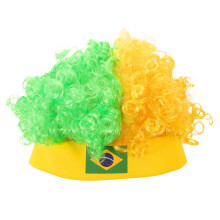 Short Curly Afro Wig Multi Color Fiber Hair Fan Wig Flag Colors