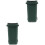 2Pcs Mini Desktop Trash Green Plastic Waste Bucket with Cover 4