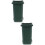 2Pcs Mini Desktop Trash Green Plastic Waste Bucket with Cover 8