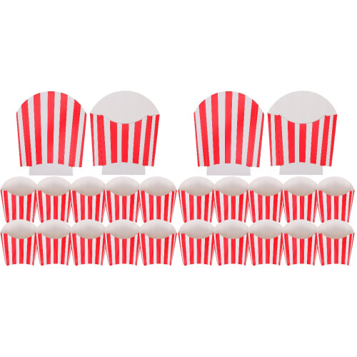 100Pcs Portable Paper Popcorn Buckets Paperboard Snack Containers