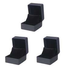 3Pcs Mens Watch Case Black PU Watch Display Organizer Box