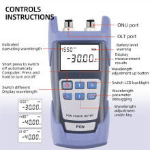 Handheld Fiber Optical PON Power Meter with Display PON Network Tester for FTTX/ONT/OLT 1310/1490/1550nm 300U-UPC