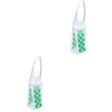 2Pcs Green Wine Freezer Bag Wine Cooler Carrier Reusable Travel Gift