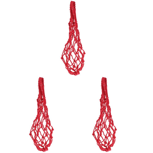 3Pcs Fruit Holder Mesh Bag Polyester Hanging Feeder Basket