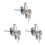 3Sets Durable Silver Garage Door Lock Kit for Home with Keyed T-Handle 5