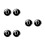 3Pcs Black Glass Cuff-Link Collar Button for Men Simple Stylish Decor 5