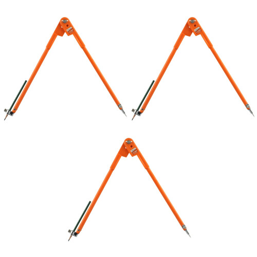 3Pcs Carpenter Scribing Compass Orange Steel Marking Tool for Woodwork 2