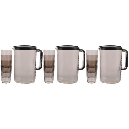 3Sets Portable Water Drinking Kettle Set Grey Juices Pitcher 2