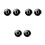 3Pcs Black Glass Cuff-Link Collar Button for Men Simple Stylish Decor 6