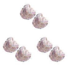 3Pairs Elastic Band Ballet Shoes Multi Color Half Sole for Dancing Use