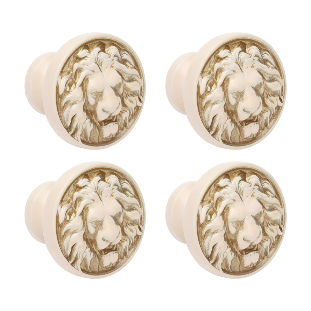 4Pcs Antique Zinc Alloy Lion Head Circular Drawer Pulls Model 399 For Cabinets 7651387714764