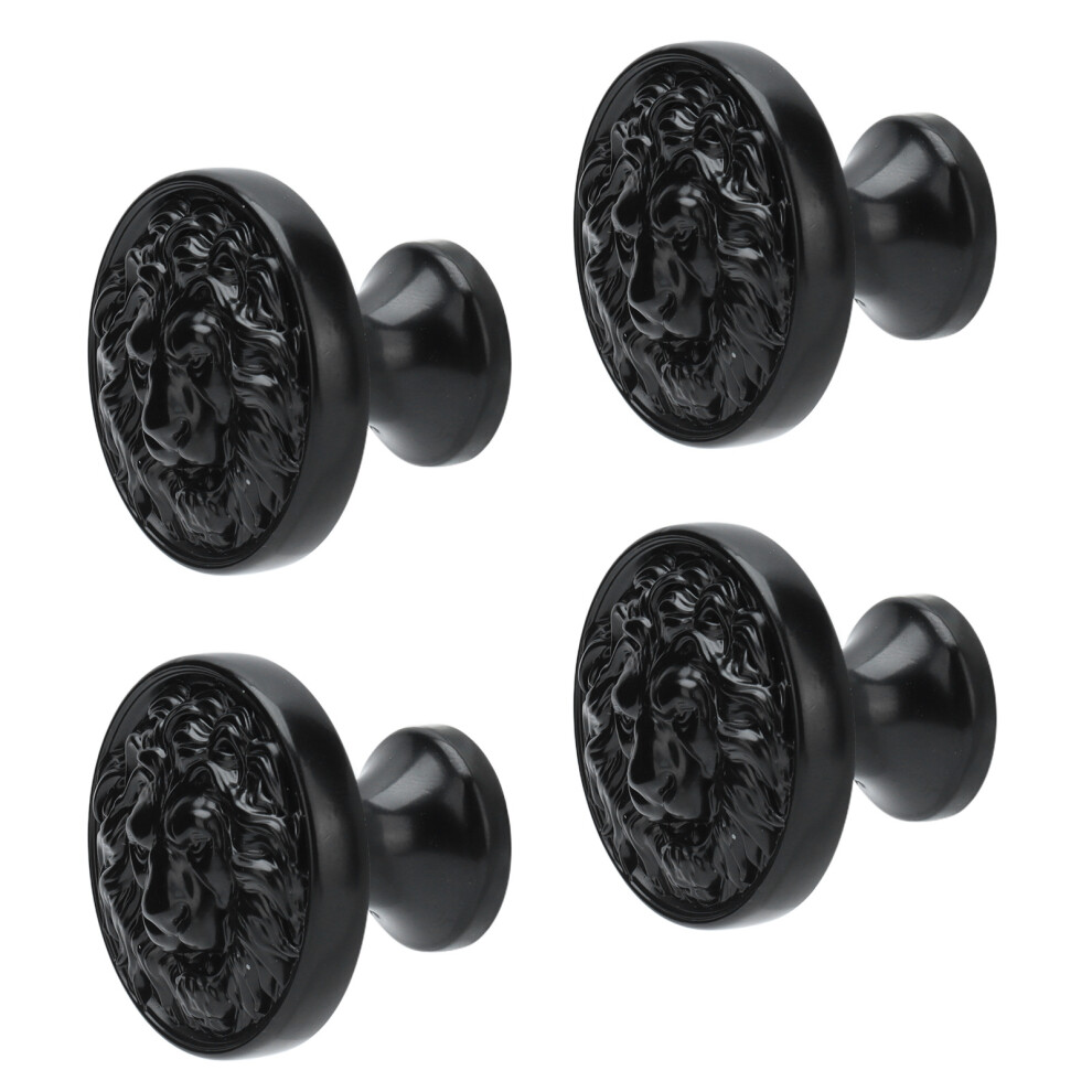 Lion Head Zinc Alloy Drawer Handle 32Mm Black Antique Circular 399 9401387714787