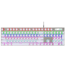 104 Stück/Set Universelle Runde Tastenkappen für Mechanische -MX-Tastaturen, Design mit Hintergrundbeleuchtung, Weiß