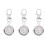 3pcs Keychain Large Dial Lovers Digital Watch Alloy Care 3