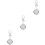 3pcs Keychain Large Dial Lovers Digital Watch Alloy Care 4