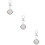3pcs Keychain Large Dial Lovers Digital Watch Alloy Care 8