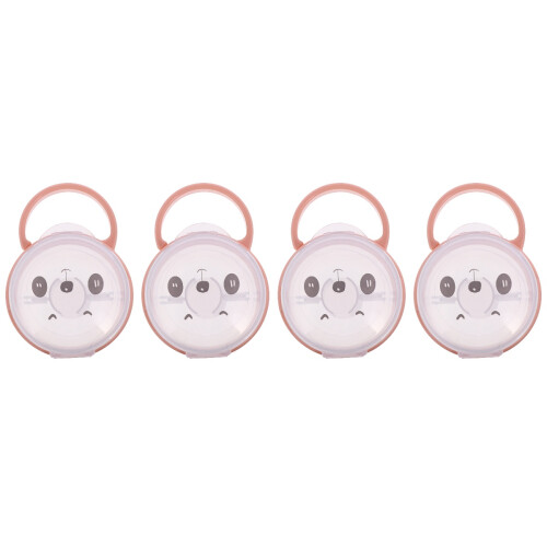 4Pcs Baby Pacifier Protective Case Pink Portable Storage Holder 1