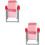 2Pcs Mini Red Beach Lounge Chair Model Plastic Cloth Decoration 7