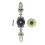 2pcs Hand Painted Green Pumpkin Ceramic Drawer Knobs 4cm Stylish Cabinet Handles 7