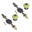 2pcs Hand Painted Green Pumpkin Ceramic Drawer Knobs 4cm Stylish Cabinet Handles 13
