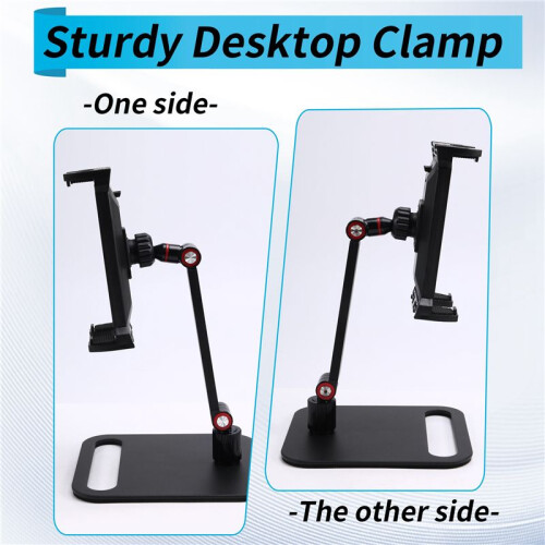 Support de Moniteur Portable Réglable, Support Pivotant à 360 , Support de Tablette Compatible avec Tablette, Support de Bureau à Pince A 2