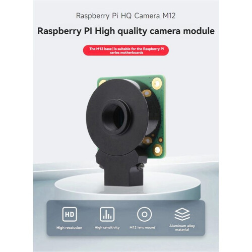 For Raspberry Pi 5/4B HQ Camera M12 Camera Module 12.3MP IMX477R Sensor for Raspberry Pi 1