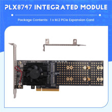 M.2 PCIe Expansion Card Split-Free PLX8747 Integrated Module Supports Four M.2 SSD Half-Height/Full-Height Slots