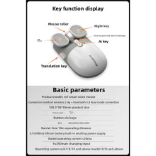 USB Rechargeable AI Wireless Mouse Silent 2.4G/ Mouse AI Voice Control for Computer/Office Dark Gray