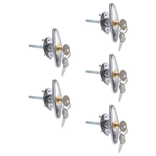 5Sets Durable Silver T-Handle Garage Door Lock Kit for Home Safety 2