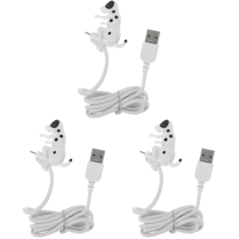 3Pcs Portable Dog Charging Cables Usb Phone Charger Cord Set White 3713519488487