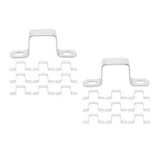 20Pcs Heavy Duty Stainless Steel U-Shaped Tube Clamps Silver Fasteners
