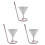 3Pièces Verres À Vin Rose En Verre Design Queue Spirale 1