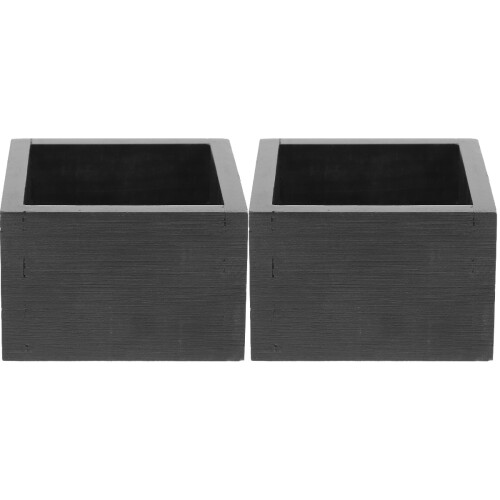 2Pcs Wooden Sake Box Multi-Purpose Cup Holder Black for Home