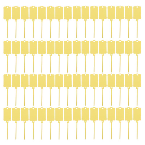 120Pcs Durable Yellow Plastic Cable Ties with Waterproof Writable Tags
