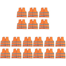 18Pièces Gilet Enfants Visibilité Orange Réfléchissant