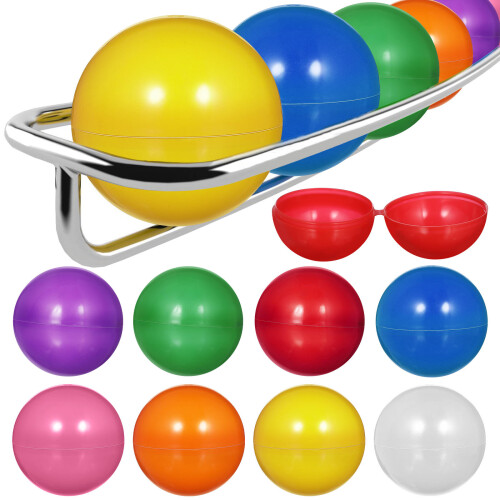 75Pcs Multi Colored Hollow Plastic Balls for Party Raffle and Drawing