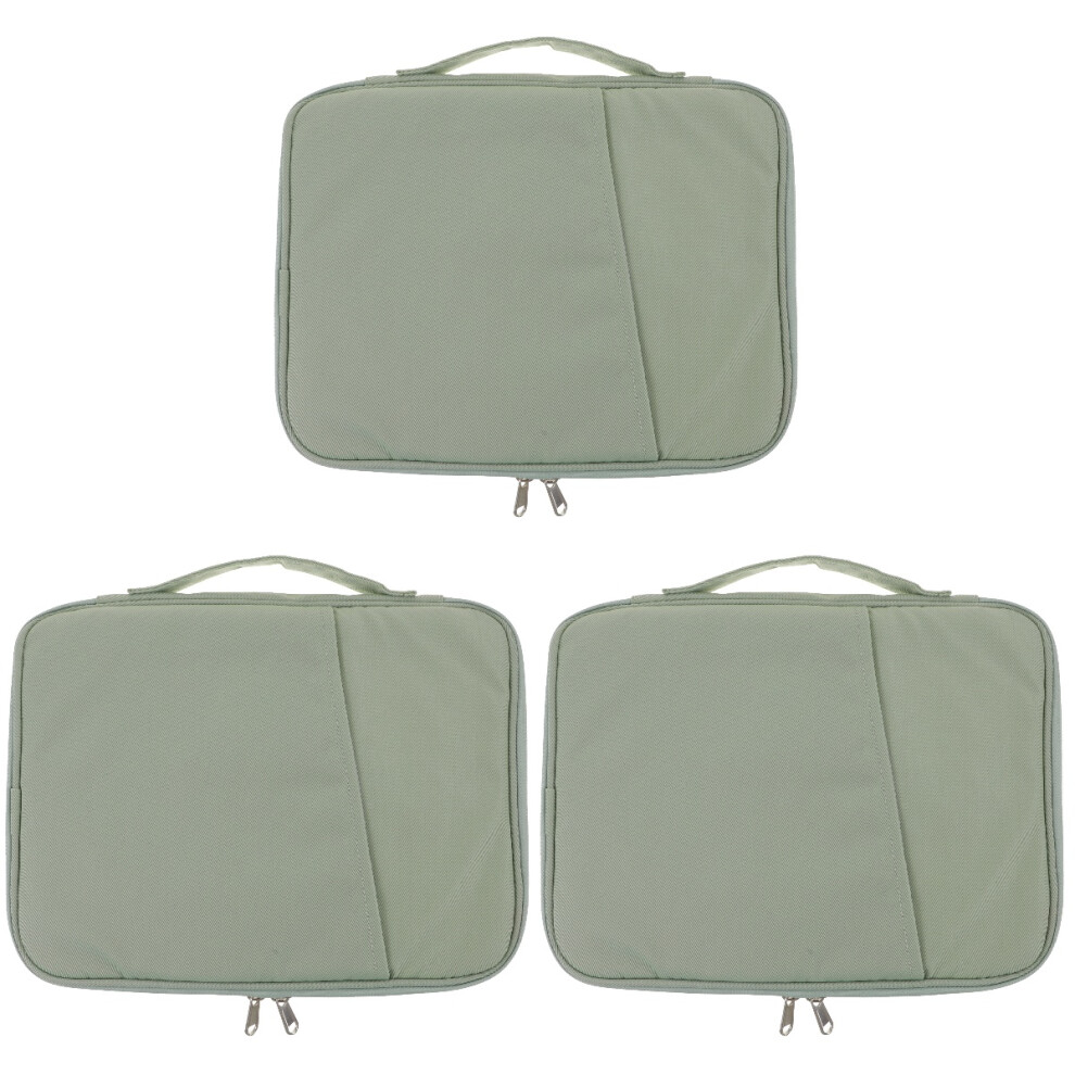 3Pcs Nylon Tablet Carrying Case With Handle Portable Storage Bag Green 3713519488531