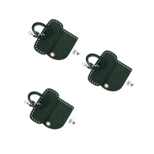 3Pcs Dark Green PU Purse Making Kit DIY Handbag Crafting Set