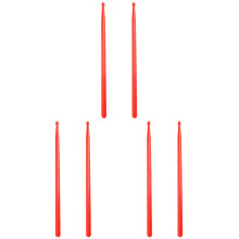 3Paires Baguettes Nylon Longues Rouges Pour Batterie Et Instruments
