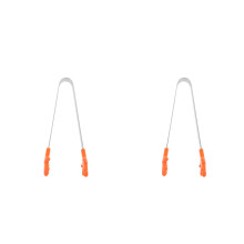 2Pcs Stainless Steel Orange Mini Tongs for Ice Cube and Sugar