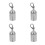 4Pcs Stainless Steel Rope Connector Link Silver Cord End Stopper 6